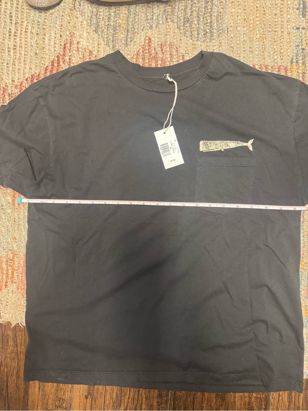 Mollusk Surf Shop Men's Faded Black Pocket T-Shirt Old Whale Size Medium — image 4 of 8